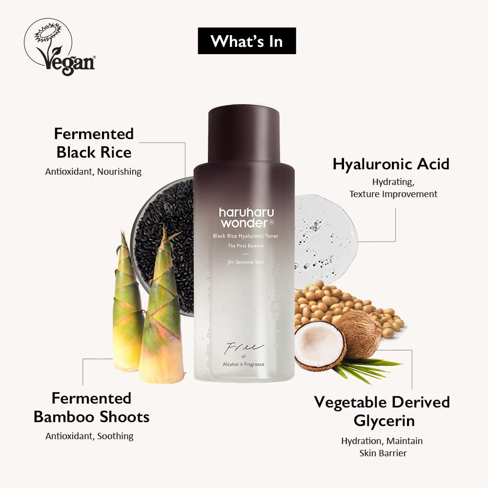 Black Rice Hyaluronic Toner Fragrance Free 150ml | HaruHaru Wonder