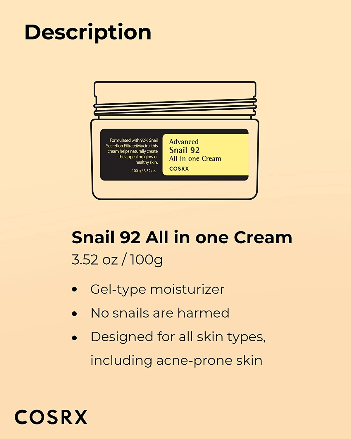 Advanced Snail 92 All In One Cream 100ml | COSRX