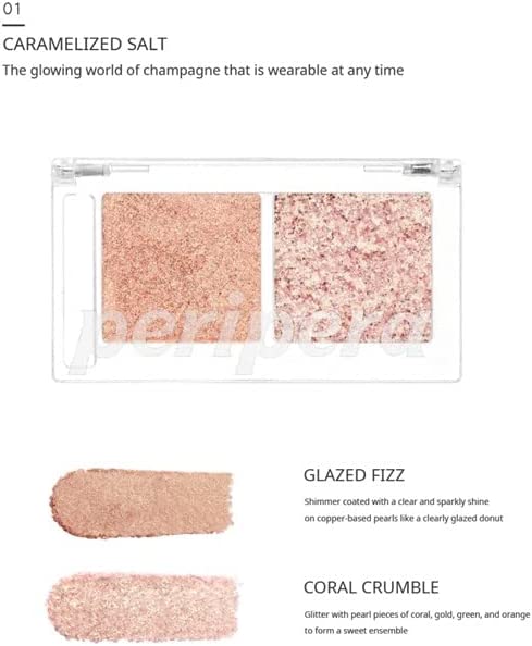 Duo Pocket Glitter Shadow 01 Caramelized Salt  | Peripera